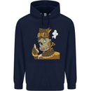 Steampunk Zombie Halloween Childrens Kids Hoodie Navy Blue
