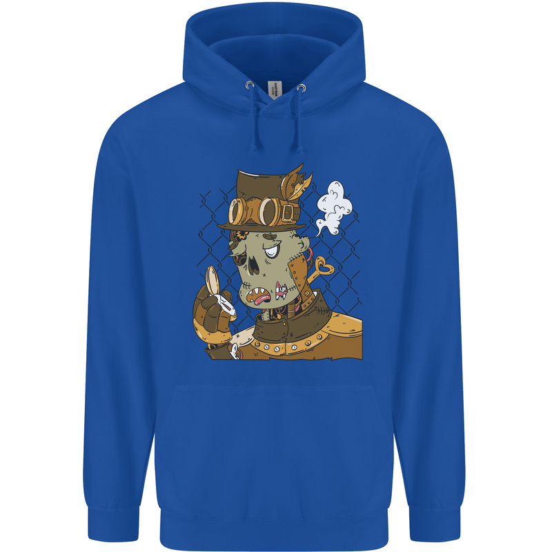 Steampunk Zombie Halloween Childrens Kids Hoodie Royal Blue