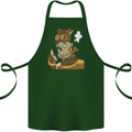 Steampunk Zombie Halloween Cotton Apron 100% Organic Forest Green