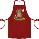 Steampunk Zombie Halloween Cotton Apron 100% Organic Maroon