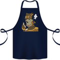 Steampunk Zombie Halloween Cotton Apron 100% Organic Navy Blue
