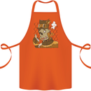 Steampunk Zombie Halloween Cotton Apron 100% Organic Orange