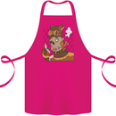 Steampunk Zombie Halloween Cotton Apron 100% Organic Pink