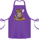 Steampunk Zombie Halloween Cotton Apron 100% Organic Purple