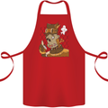 Steampunk Zombie Halloween Cotton Apron 100% Organic Red