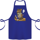 Steampunk Zombie Halloween Cotton Apron 100% Organic Royal Blue