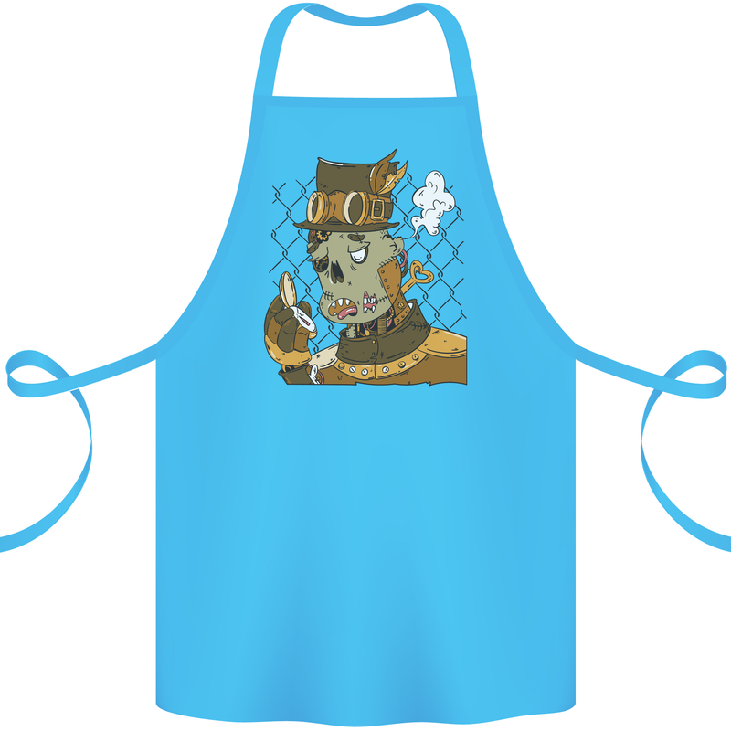 Steampunk Zombie Halloween Cotton Apron 100% Organic Turquoise