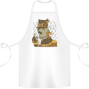 Steampunk Zombie Halloween Cotton Apron 100% Organic White