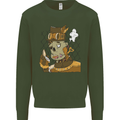 Steampunk Zombie Halloween Kids Sweatshirt Jumper Forest Green