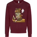 Steampunk Zombie Halloween Kids Sweatshirt Jumper Maroon