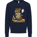 Steampunk Zombie Halloween Kids Sweatshirt Jumper Navy Blue