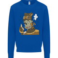 Steampunk Zombie Halloween Kids Sweatshirt Jumper Royal Blue