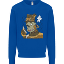Steampunk Zombie Halloween Kids Sweatshirt Jumper Royal Blue