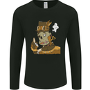 Steampunk Zombie Halloween Mens Long Sleeve T-Shirt Black