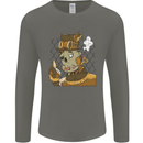 Steampunk Zombie Halloween Mens Long Sleeve T-Shirt Charcoal
