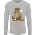 Steampunk Zombie Halloween Mens Long Sleeve T-Shirt Sports Grey