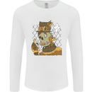 Steampunk Zombie Halloween Mens Long Sleeve T-Shirt White