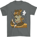 Steampunk Zombie Halloween Mens T-Shirt 100% Cotton Charcoal