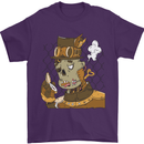 Steampunk Zombie Halloween Mens T-Shirt 100% Cotton Purple