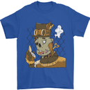 Steampunk Zombie Halloween Mens T-Shirt 100% Cotton Royal Blue