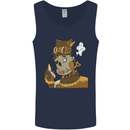 Steampunk Zombie Halloween Mens Vest Tank Top Navy Blue