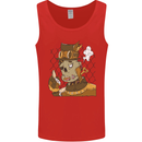 Steampunk Zombie Halloween Mens Vest Tank Top Red