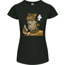 Steampunk Zombie Halloween Womens Petite Cut T-Shirt Black