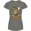 Steampunk Zombie Halloween Womens Petite Cut T-Shirt Charcoal