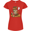 Steampunk Zombie Halloween Womens Petite Cut T-Shirt Red