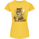 Steampunk Zombie Halloween Womens Petite Cut T-Shirt Yellow