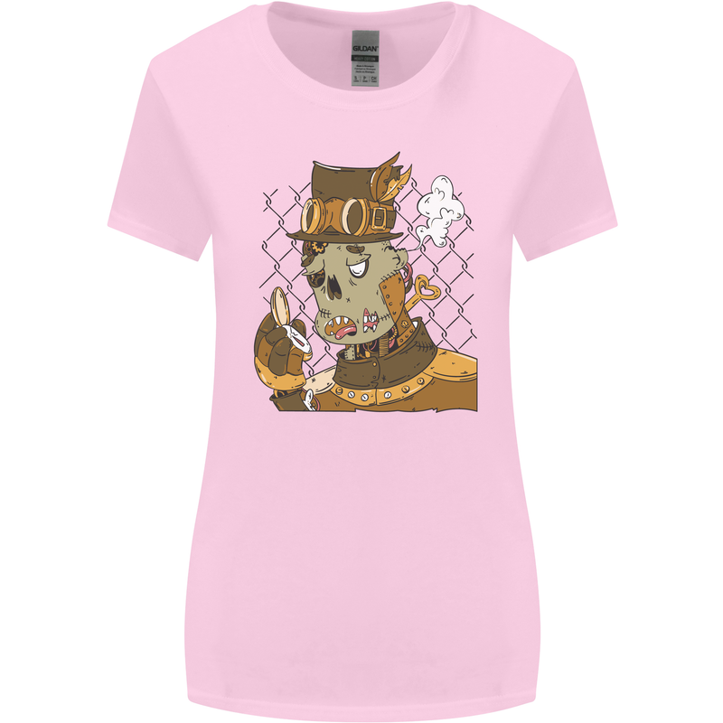 Steampunk Zombie Halloween Womens Wider Cut T-Shirt Light Pink