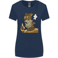 Steampunk Zombie Halloween Womens Wider Cut T-Shirt Navy Blue