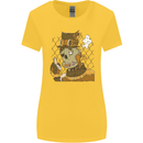 Steampunk Zombie Halloween Womens Wider Cut T-Shirt Yellow