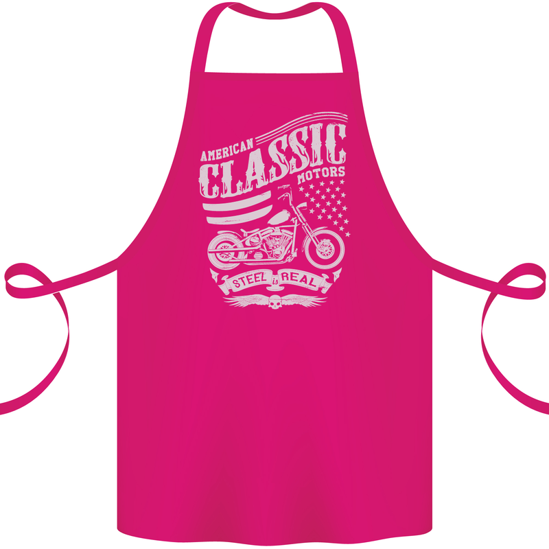 Steel Is Real Biker Motorcycle Motorbike Cotton Apron 100% Organic Pink