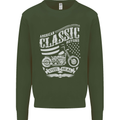 Steel Is Real Biker Motorcycle Motorbike Kids Sweatshirt Jumper Forest Green
