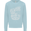 Steel Is Real Biker Motorcycle Motorbike Kids Sweatshirt Jumper Light Blue