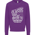 Steel Is Real Biker Motorcycle Motorbike Kids Sweatshirt Jumper Purple