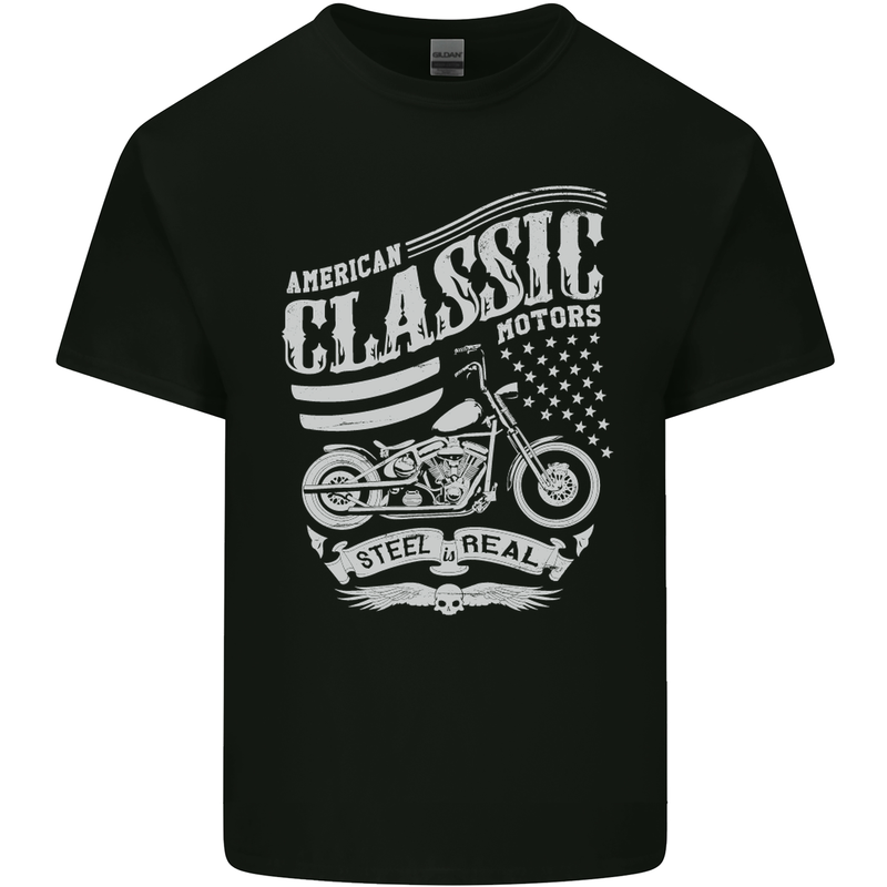 Steel Is Real Biker Motorcycle Motorbike Kids T-Shirt Childrens Black