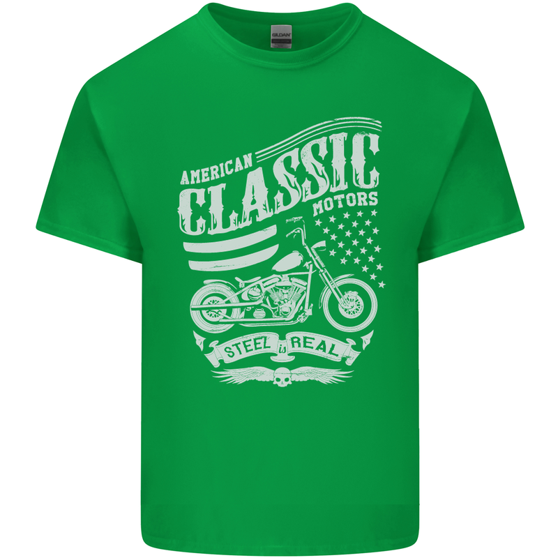 Steel Is Real Biker Motorcycle Motorbike Kids T-Shirt Childrens Irish Green