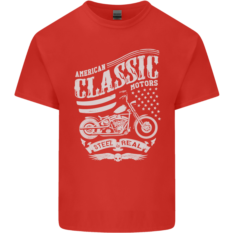 Steel Is Real Biker Motorcycle Motorbike Kids T-Shirt Childrens Red