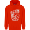 Steel Is Real Biker Motorcycle Motorbike Mens 80% Cotton Hoodie Bright Red