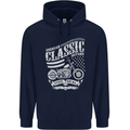 Steel Is Real Biker Motorcycle Motorbike Mens 80% Cotton Hoodie Navy Blue
