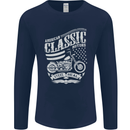 Steel Is Real Biker Motorcycle Motorbike Mens Long Sleeve T-Shirt Navy Blue