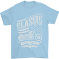 Steel Is Real Biker Motorcycle Motorbike Mens T-Shirt Cotton Gildan Light Blue