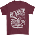 Steel Is Real Biker Motorcycle Motorbike Mens T-Shirt Cotton Gildan Maroon