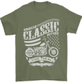 Steel Is Real Biker Motorcycle Motorbike Mens T-Shirt Cotton Gildan Military Green