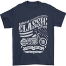 Steel Is Real Biker Motorcycle Motorbike Mens T-Shirt Cotton Gildan Navy Blue