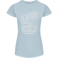 Steel Is Real Biker Motorcycle Motorbike Womens Petite Cut T-Shirt Light Blue