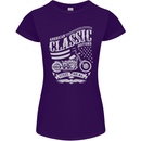 Steel Is Real Biker Motorcycle Motorbike Womens Petite Cut T-Shirt Purple