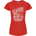 Steel Is Real Biker Motorcycle Motorbike Womens Petite Cut T-Shirt Red